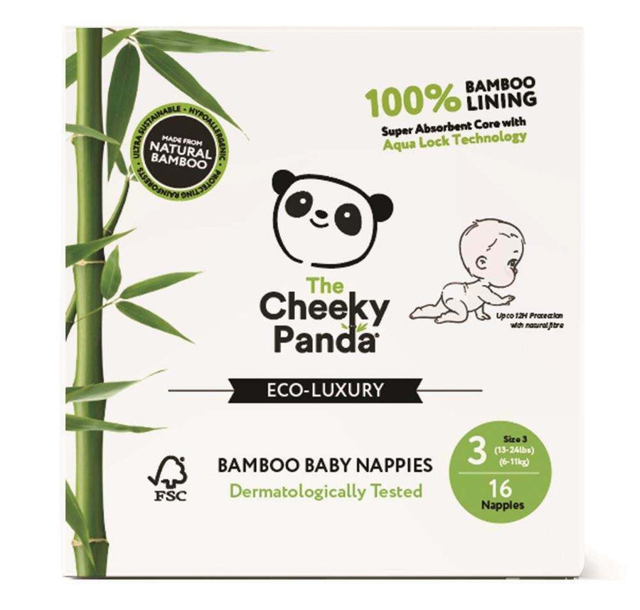 The Cheeky Panda Bamboo Nappies Size 3 (6-11kg) - 16 Nappies