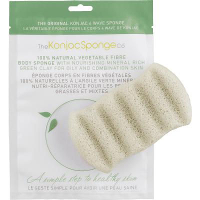 The Konjac Sponge Company Green French Clay 6 Wave Body Sponge