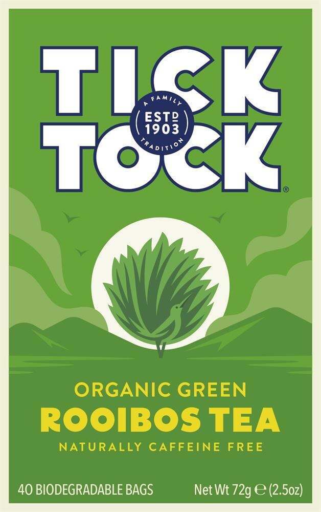 Tick Tock Tea Organic Rooibos Green Tea 40 Bags