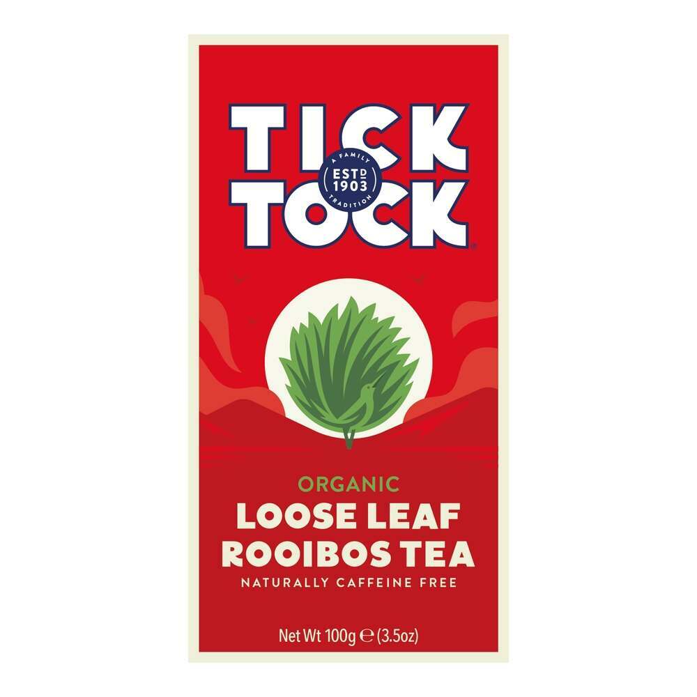 Tick Tock Tea Organic Rooibos Loose Leaf Tea 100g