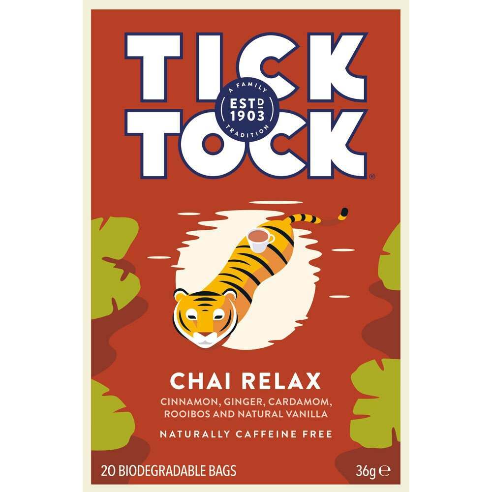 Tick Tock Tea Wellbeing Chai Relax Tea 20 Bags - Pack of 2