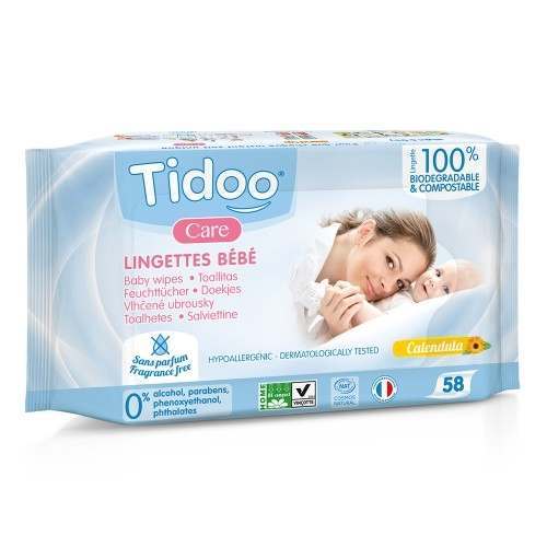 Tidoo Natural Perfume Free Compostable Wipes