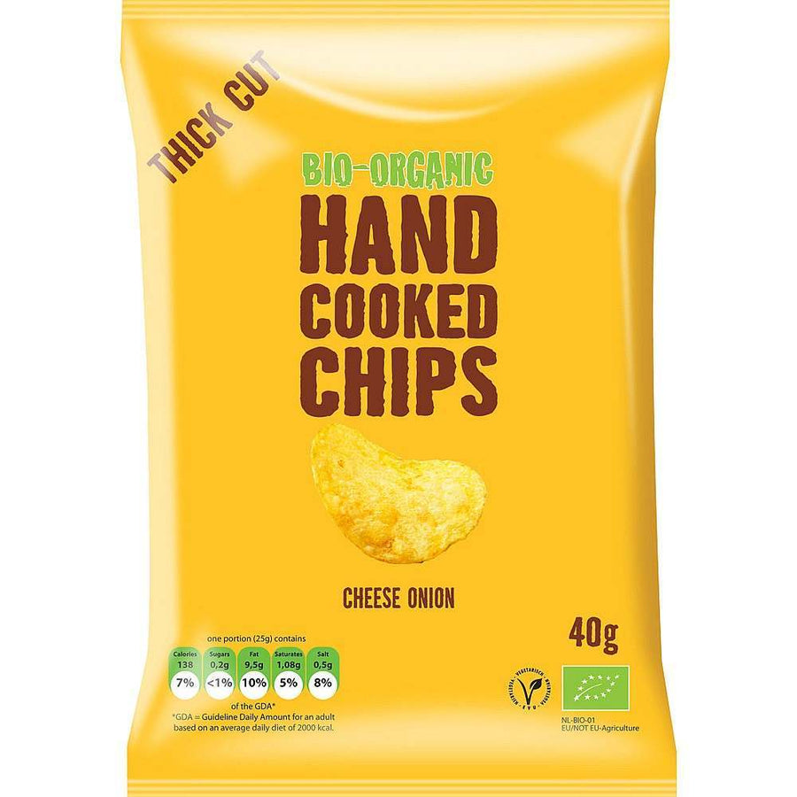 Trafo Organic Handcooked Cheese & Onion Crisps 40g - Pack of 5