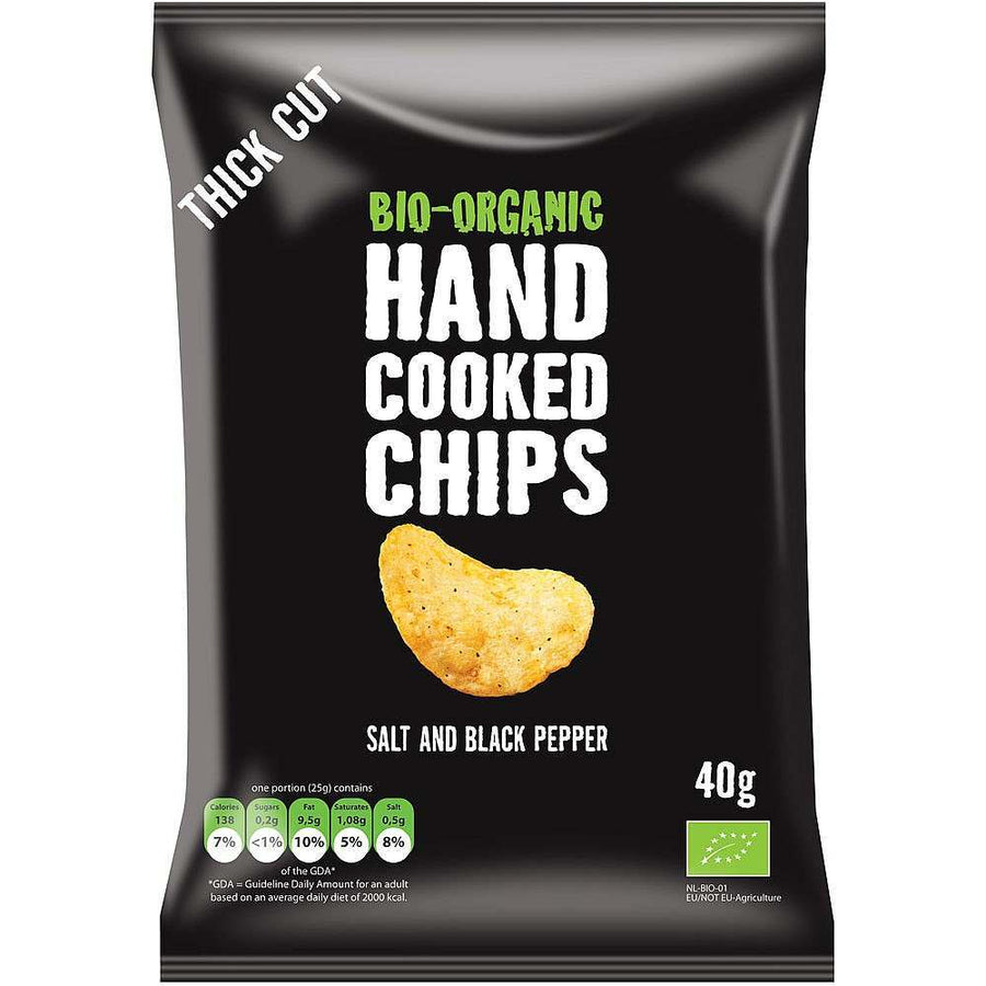 Trafo Organic Handcooked Salt & Black Pepper Crisps 40g - Pack of 5