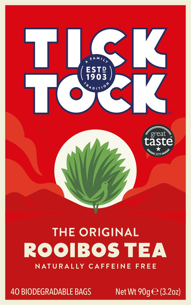Tick Tock Tea Organic Rooibos Tea 40 Bags