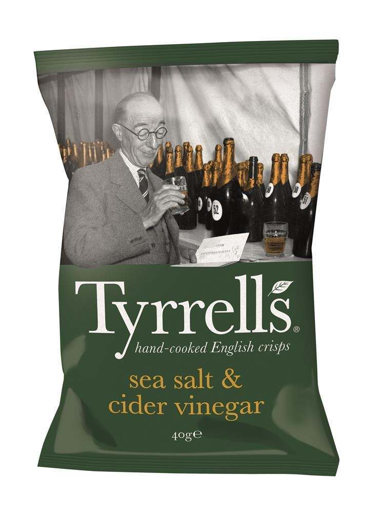 Tyrrell's Sea Salt & Cider Vinegar Crisp 40g - Pack of 6