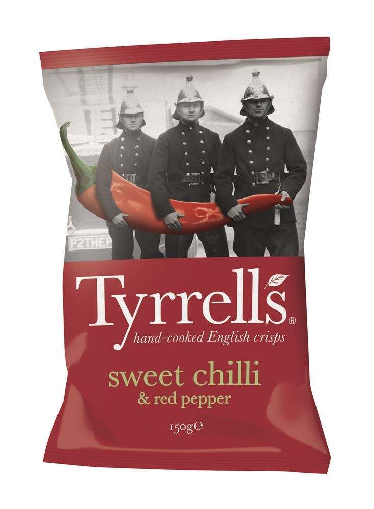 Tyrrell's Sweet Chilli & Red Pepper Crisps 150g - Pack of 6