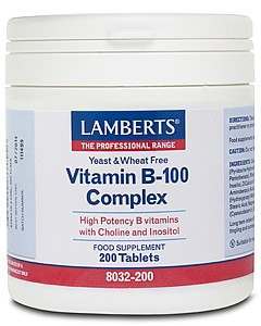 Lamberts B-100 Complex 200 Tablets