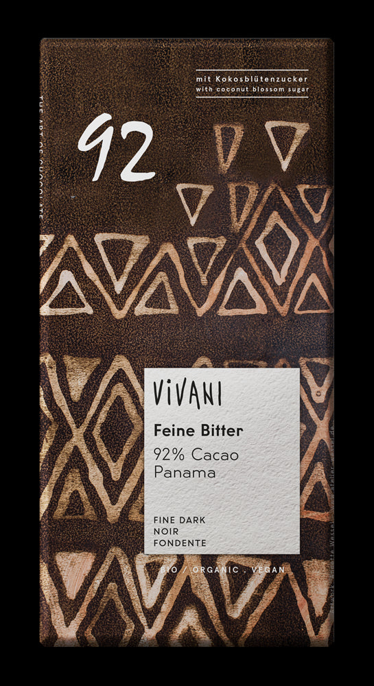 Vivani Organic 92% Dark Chocolate 80g - Pack of 5