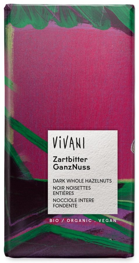 Vivani Organic Dark Whole Hazelnut Chocolate 100g - Pack of 5