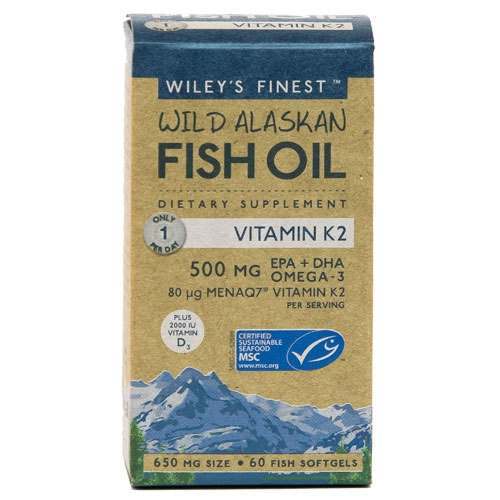 Wiley's Finest Vitamin K2 500MG EPA+DHA 60 Softgels