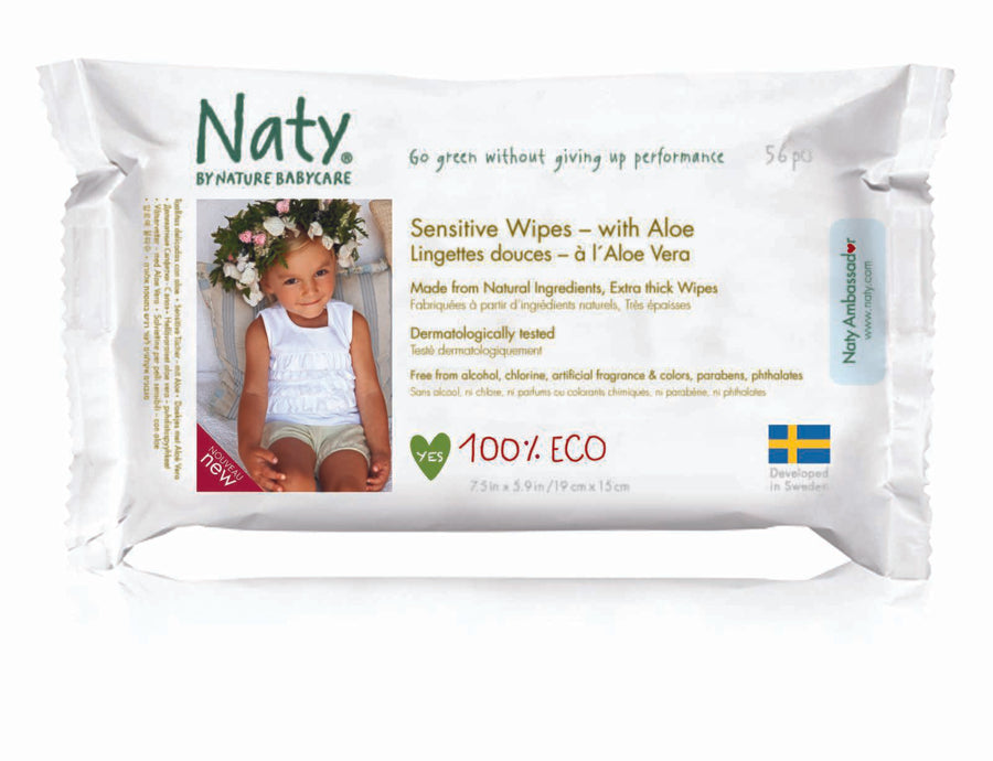 Naty By Nature Sensitive Wipes with Aloe Vera