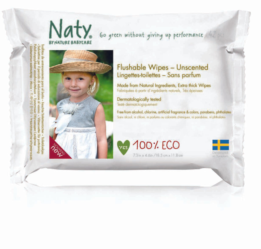 Naty By Nature Unscented Flushable Wipes