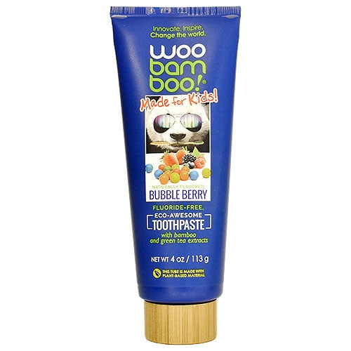 WooBamboo Fluoride Free Kids Bubble Berry Toothpaste 113g