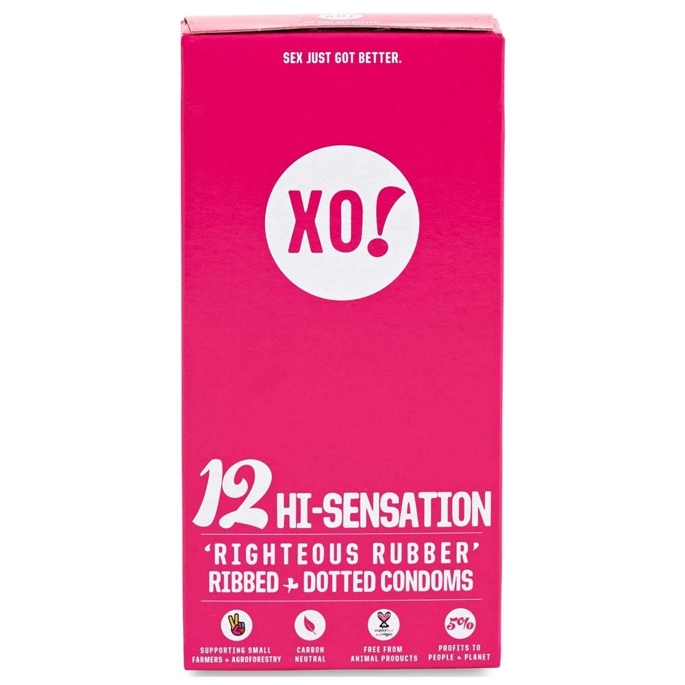 XO! Hi Sensation Natural Latex Condoms - 12 Pack