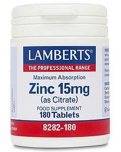Lamberts Zinc 15mg As Citrate 180 Tablets